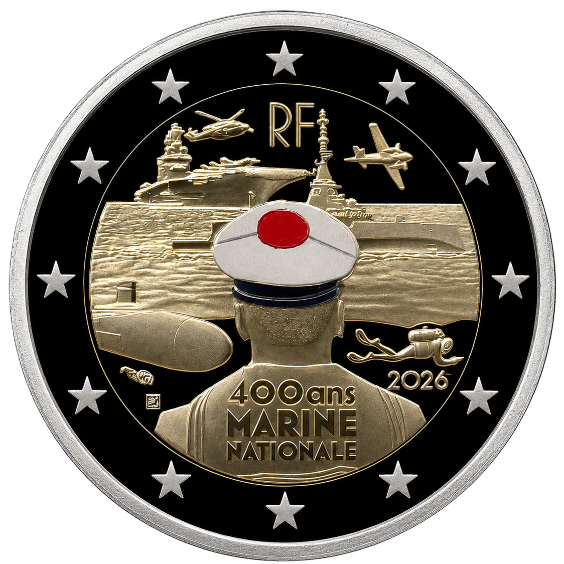 Proof 2 euro Francia 2026 - Armada francesa Proof 2 euro Francia 2026 - Armada francesa