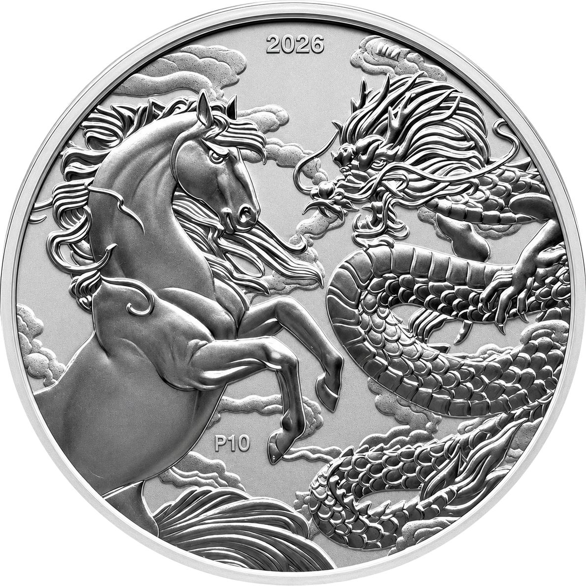 Reverso moneda de plata 1 onza Australia 2026 Mitos y leyenda China de Australia