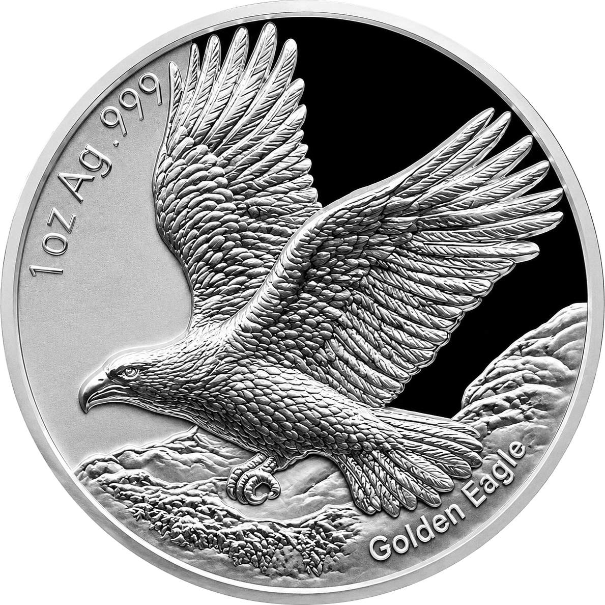 Reverso moneda de plata 1 onza Samoa 2025 Aguila Dorada