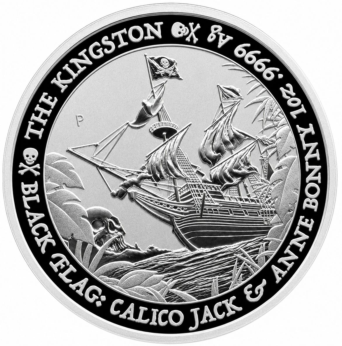 Reverso moneda de plata 1 onza Tuvalu 2024 Barcos piratas