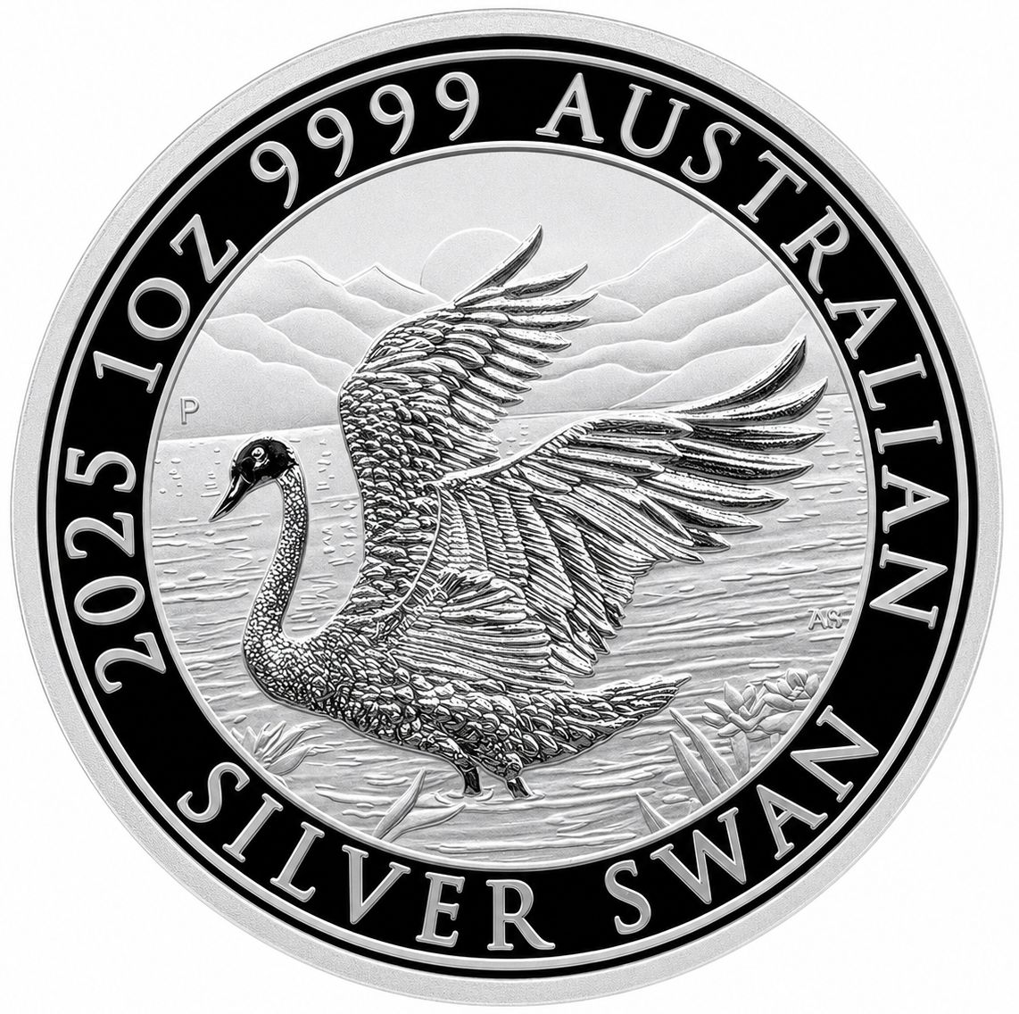 Reverso moneda de plata 1 onza Australia 2025 Cisne