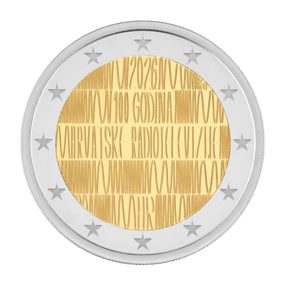 UNC 2 euro Croacia 2026 - 100 Aniversario de Radio y Television (Preventa)