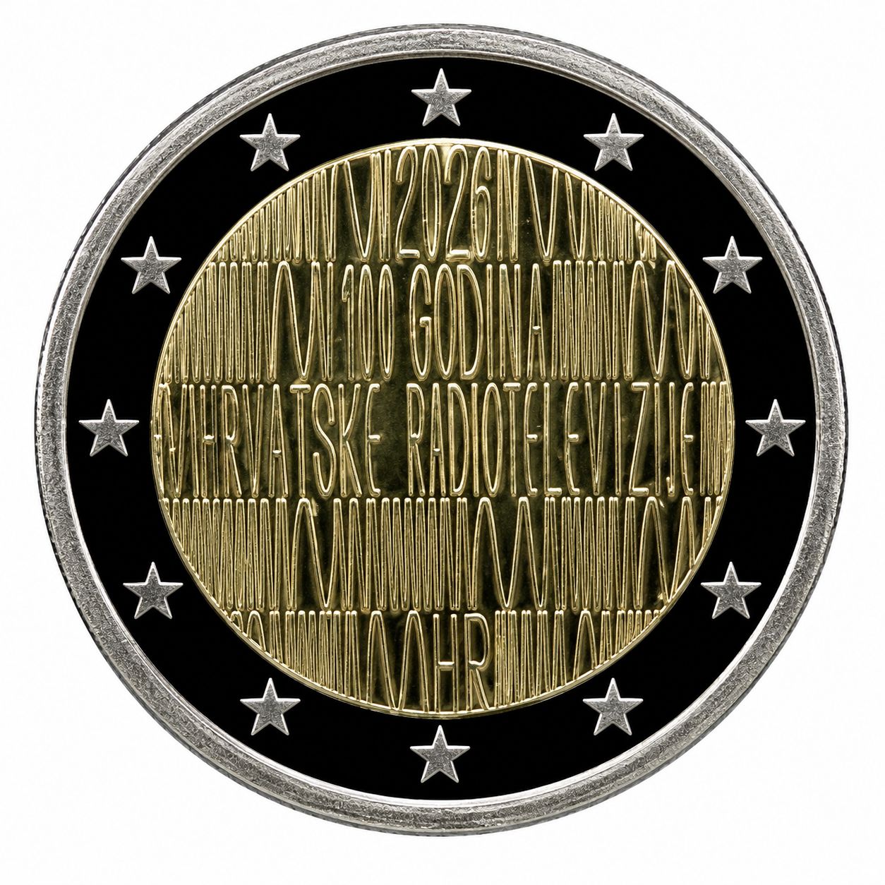 UNC 2 euro Croacia 2026 - 100 Aniversario de Radio y Television UNC 2 euro Croacia 2026 - 100 Aniversario de Radio y Television