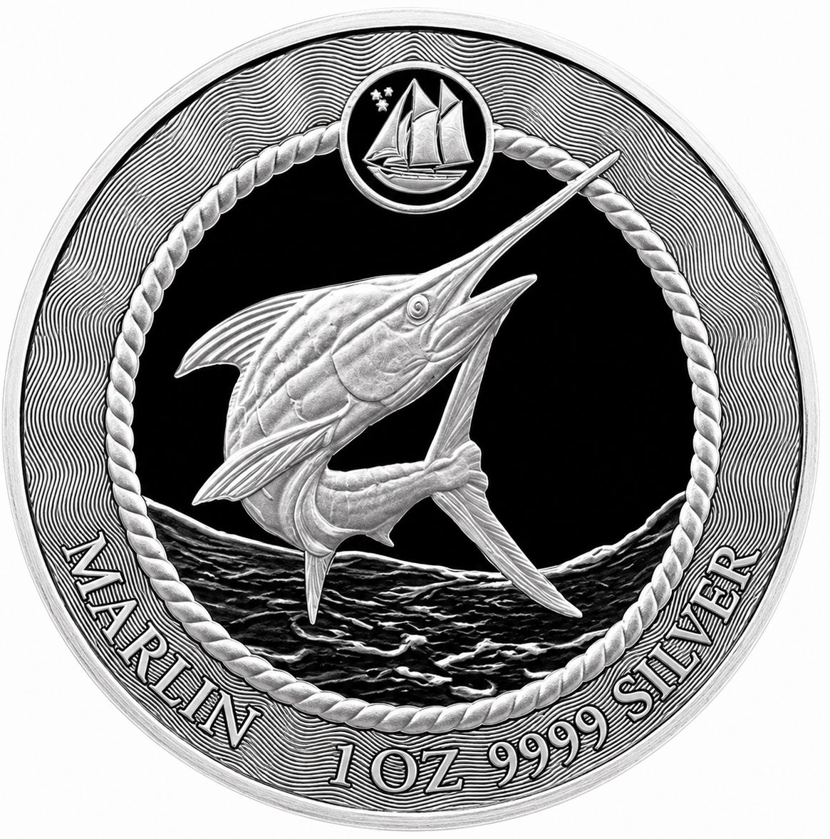 1 onza Islas Caiman 2023 - Marlín Azul