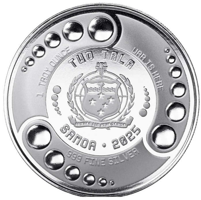 Reverso moneda de plata 1 onza Ghana 2025 Alien