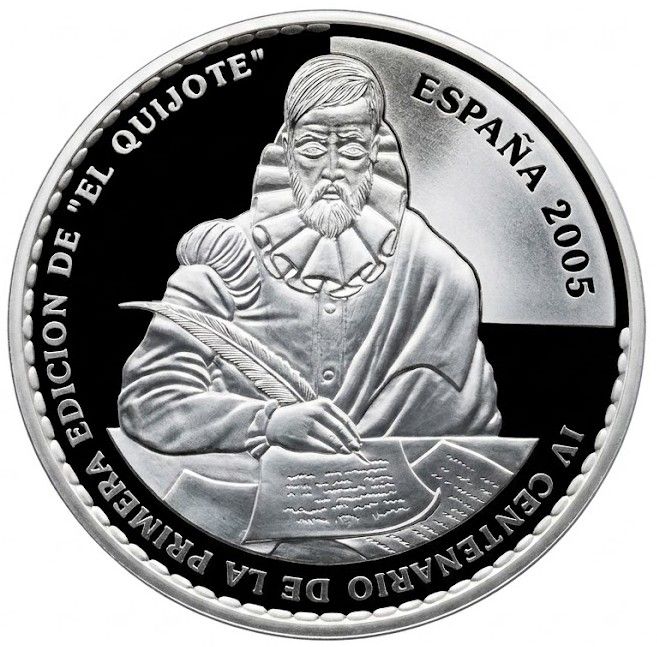 Proof 50 euro España 2005 - El Quijote: Don Quijote de la Mancha leyendo