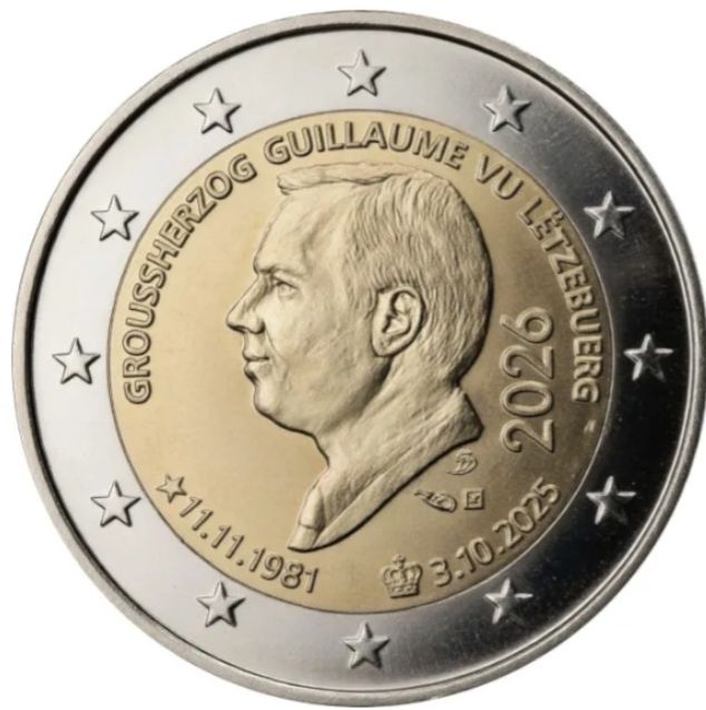 UNC 2 euro Luxemburgo 2026 - 45º Aniversario Duque (Preventa)