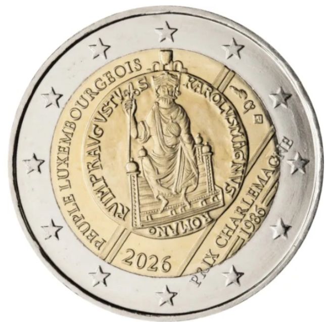 UNC 2 euro Luxemburgo 2026 - Carlomagno (Preventa)