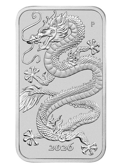 1 onza Australia 2026 - Dragón rectangular