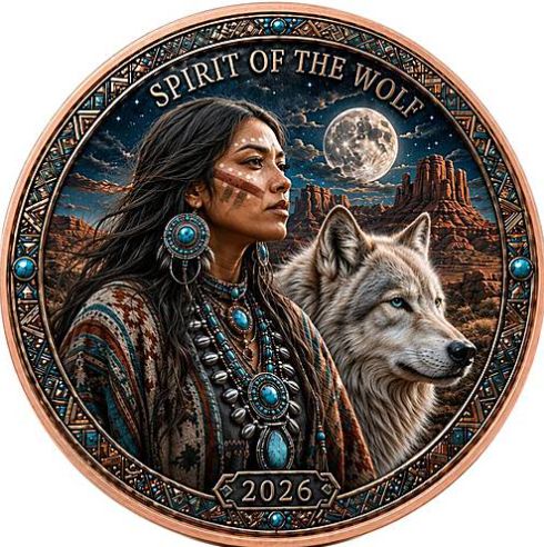 1 onza Cobre - Espiritu del Lobo
