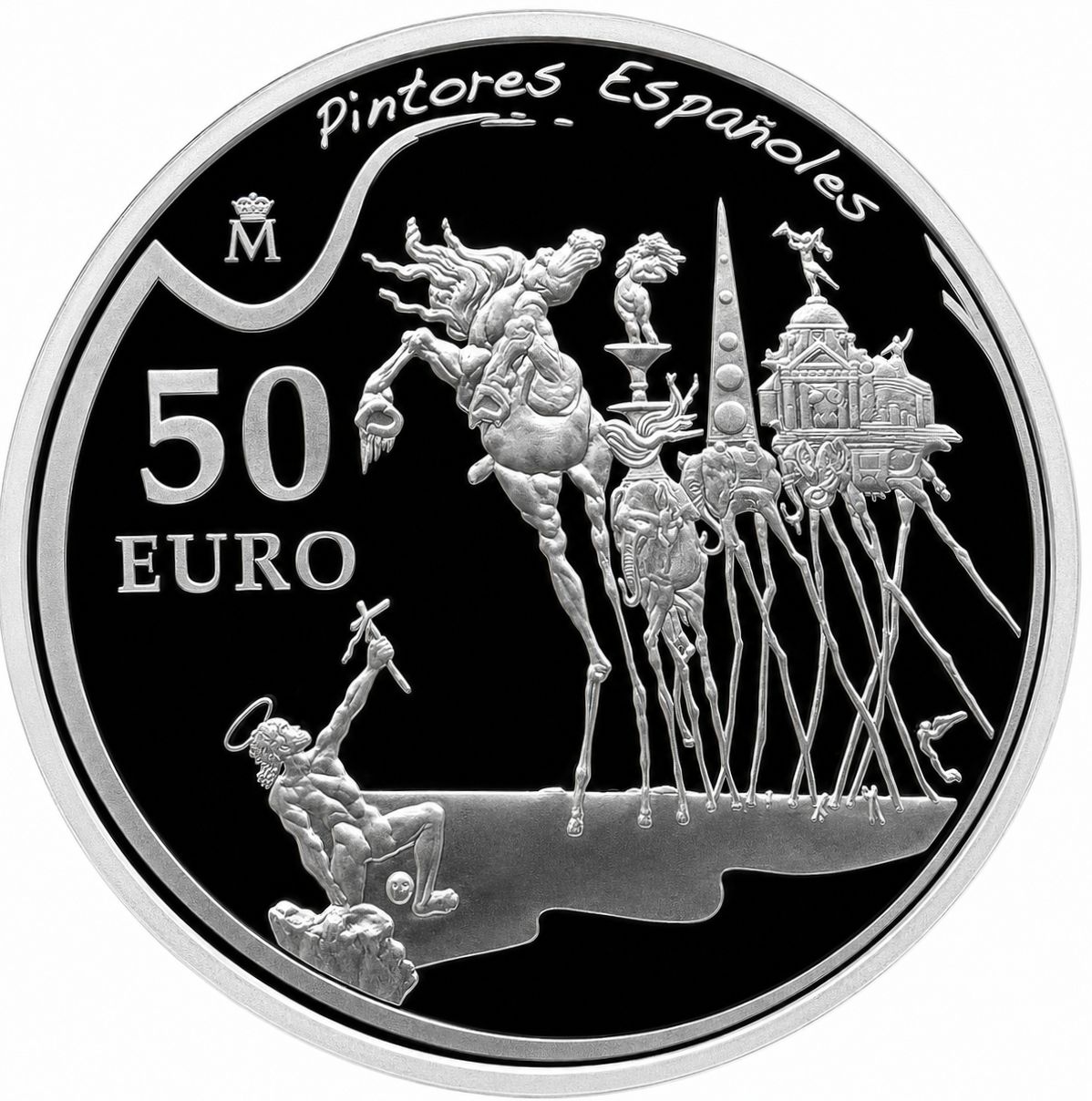 Proof 50 euro España 2009 - Salvador Dali: La tentacion de San Antonio (en capsula)