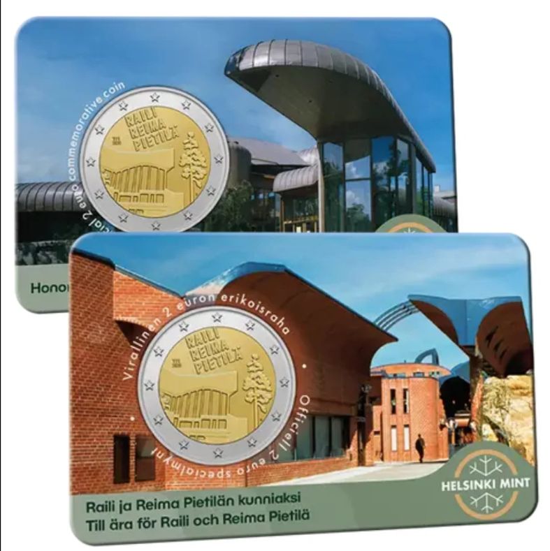 Coincard 2 euro Finlandia 2026 - Raili y Reim Pietilä (Aleatoria)