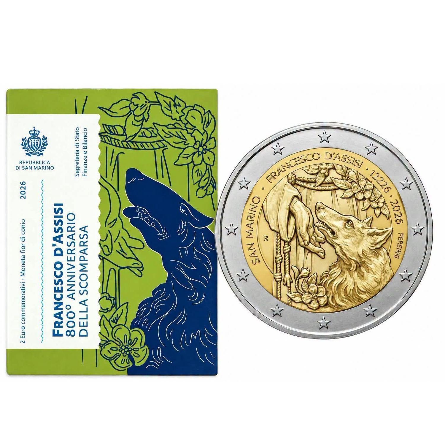 Cartera 2 euro San Marino 2026 - Francisco de Asis Cartera 2 euro San Marino 2026 - Francisco de Asis