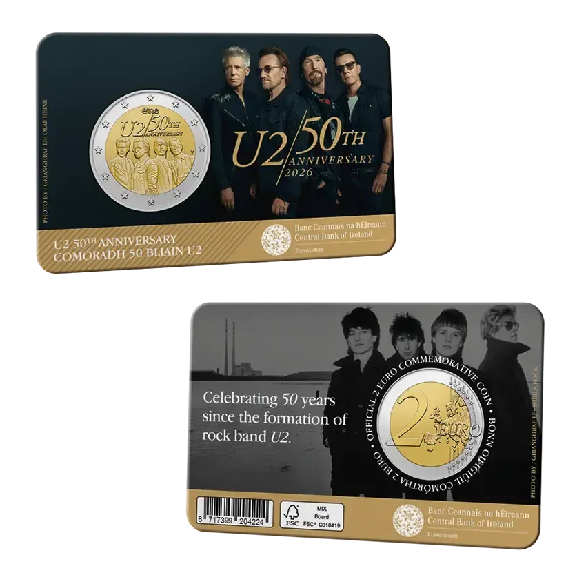 Coincard 2 euro Irlanda 2026 - U2 Coincard 2 euro Irlanda 2026 - U2