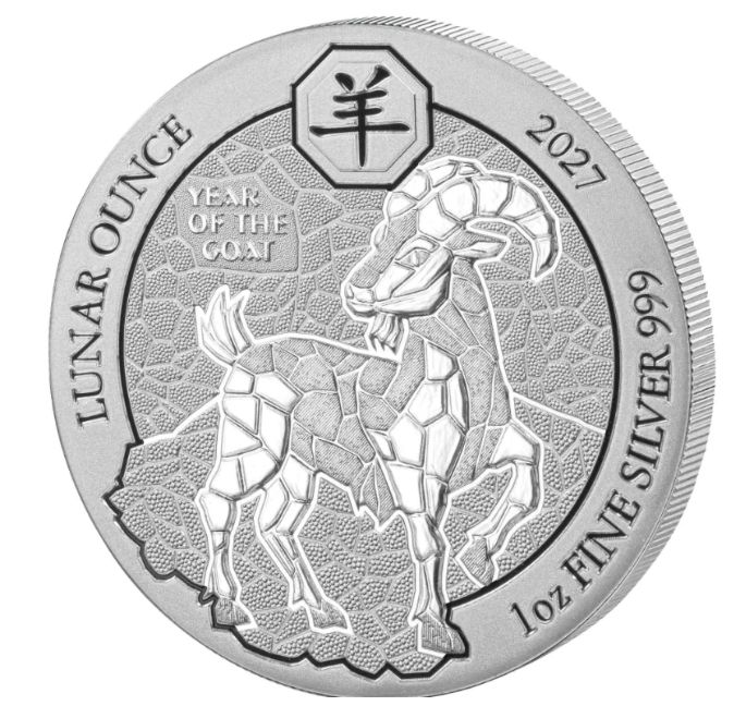 1 onza Ruanda 2027 - Lunar Año de la cabra 1 onza Ruanda 2027 - Lunar Año de la cabra