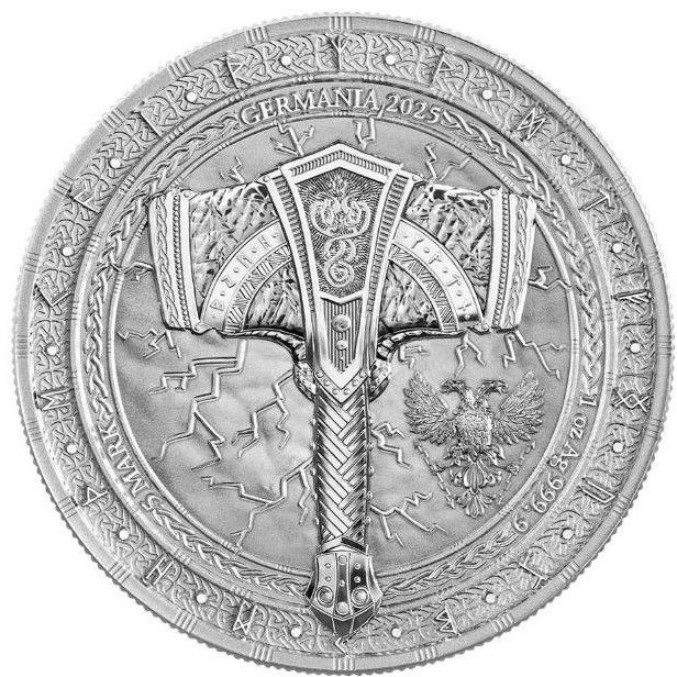 1 onza Germania Mint 2025 - Artefacts Martillo de Thor Mjölnir