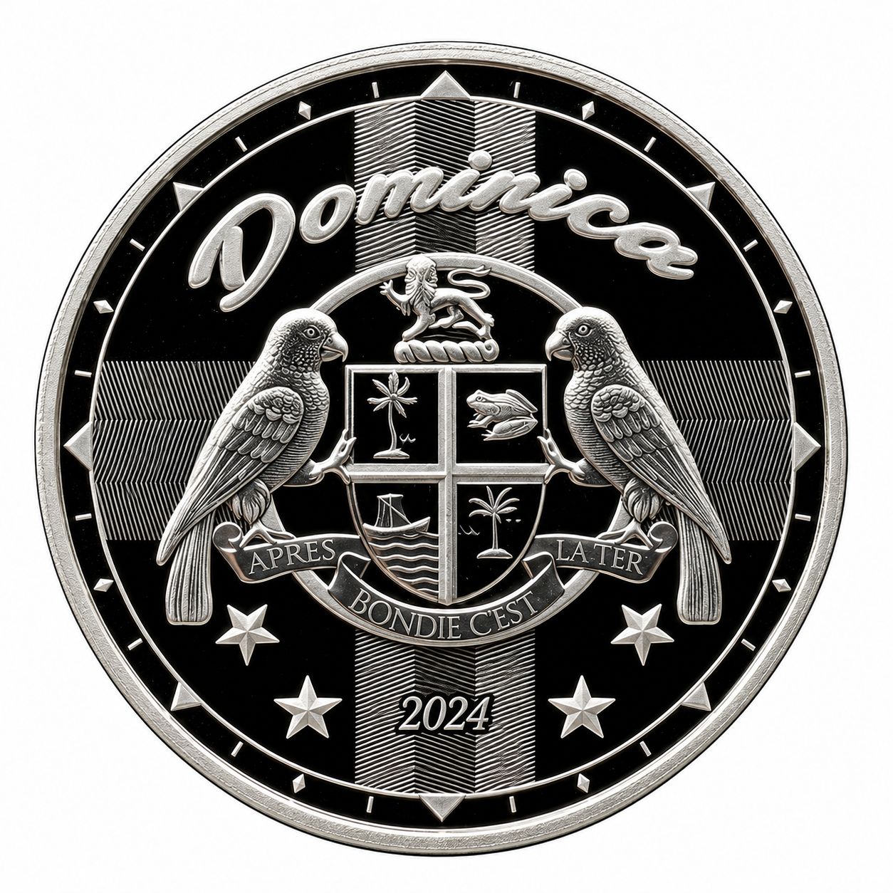 1 onza Caribe Oriental 2024 - Escudo de armas