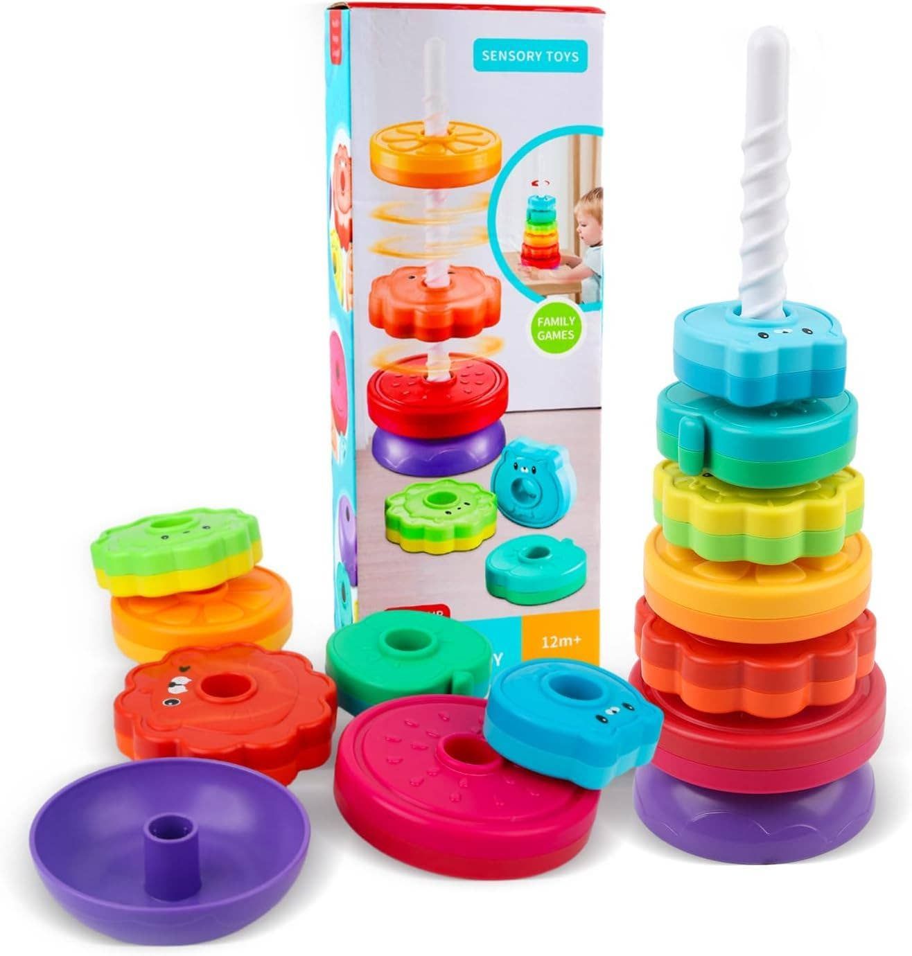 Baby Spinning Stacking Toys for Toddlers Ring Stacker