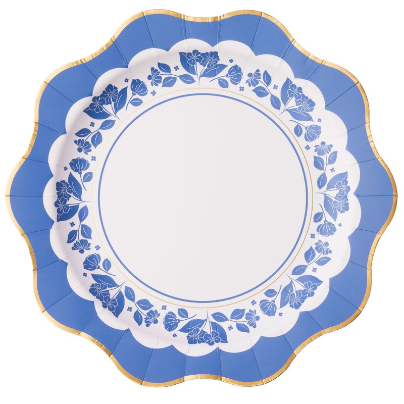 BELLE BLUE ELEGANT FLORAL DINNER PLATES