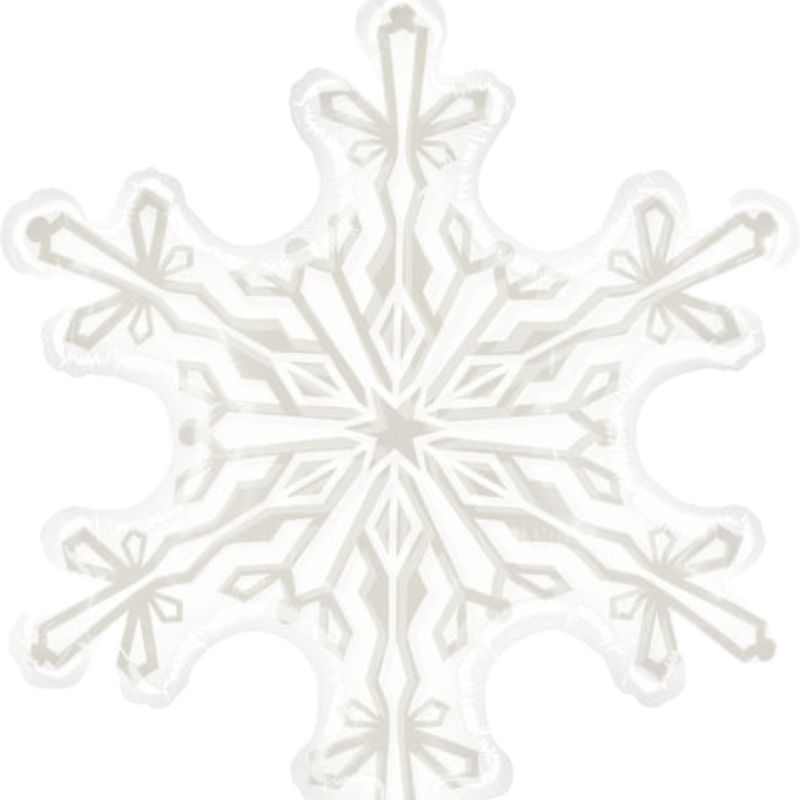 38" Clear Shape Clear Snowflake Foil Balloon