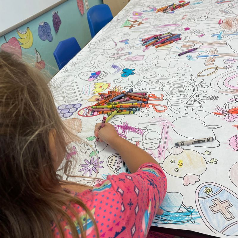 Religious Easter Coloring Tablecloth