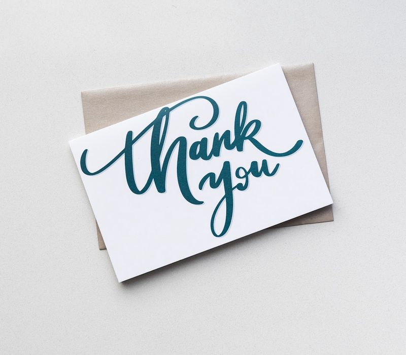 Thank You Card - Bold, Teal