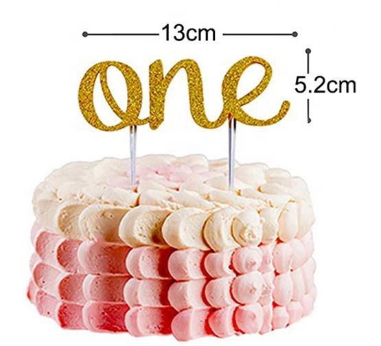 Gold Scripted ONE Cake Topper