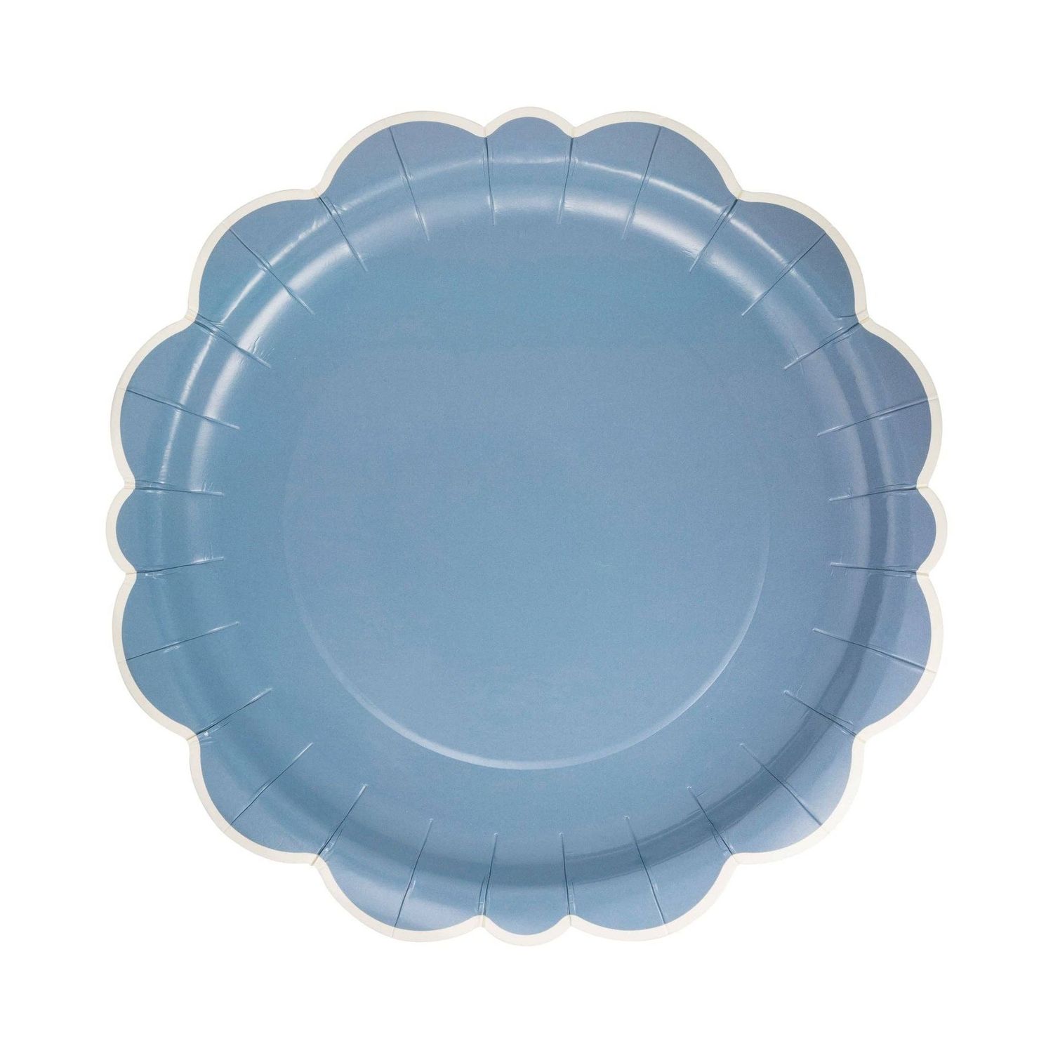 10 10" Blue Scalloped Edge Plates
