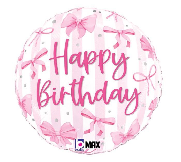 18' HBD PRETTY PINK BOW