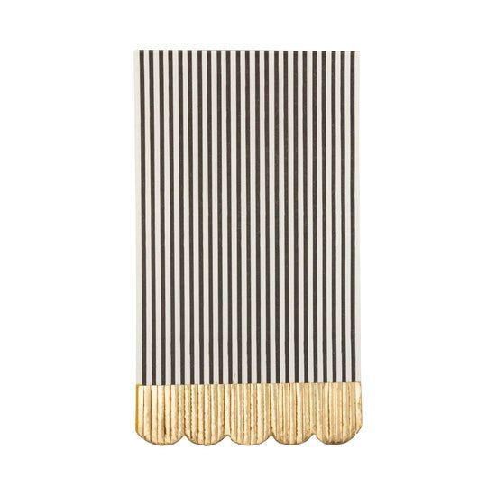 Black & Cream Striped Dinner Napkin