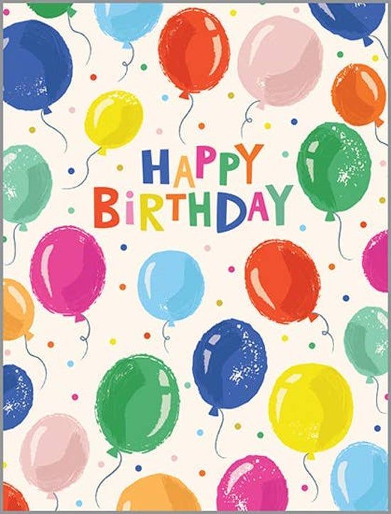 Birthday Greeting Card - Floating Balloons