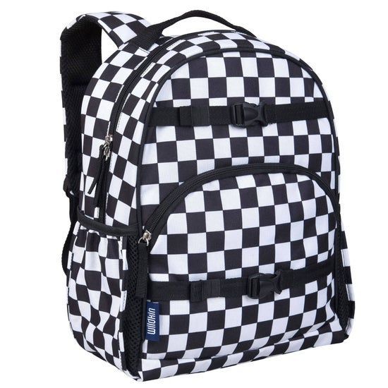 Black and White Checkered Medium Eco Backpack - 12L Black and White Checkered Medium Eco Backpack - 12L