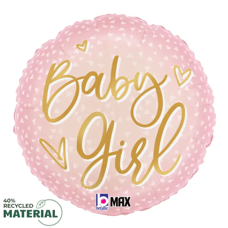 18 inch Betallic Satin Girl Gold Script