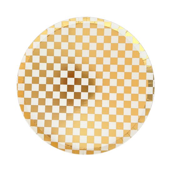 Check It! Dinner Plates - 8 Pk.- Gold Clash