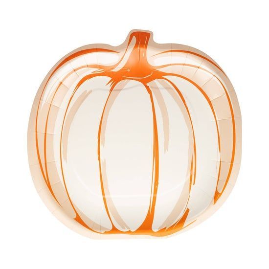 Falloween Pumpkin Shaped Paper Plate Falloween Pumpkin Shaped Paper Plate