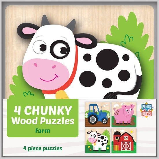 Farm Chunky Wood Puzzles - Kids 4 Pack Farm Chunky Wood Puzzles - Kids 4 Pack