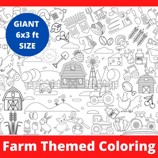 Farm Coloring Tablecloth Kids Activity