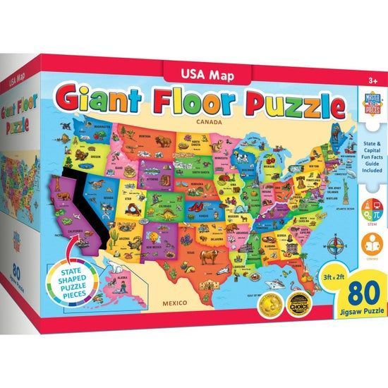 Explorer - USA Map 80 Piece Floor Jigsaw Puzzle