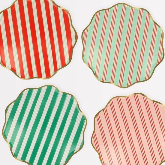 Festive Stripe Dinner Plates