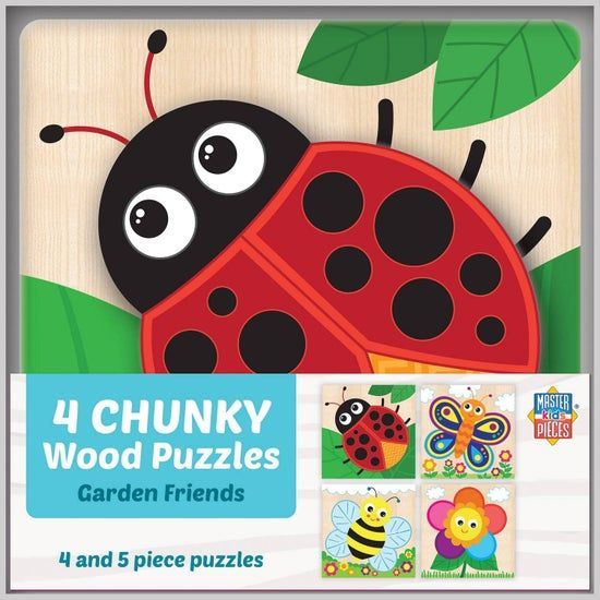Garden Chunky Wood Puzzles - Kids 4 Pack Garden Chunky Wood Puzzles - Kids 4 Pack