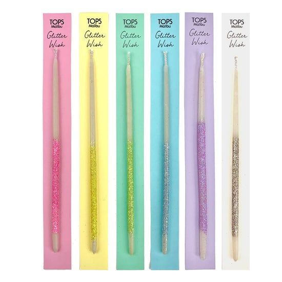 Glitter Wish 6" Beeswax Candle