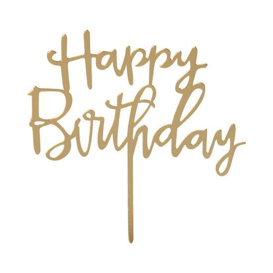 Gold Acrylic Happy Birthday Cake Topper Gold Acrylic Happy Birthday Cake Topper