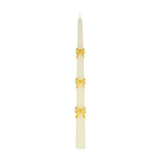 Gold Bow Taper Candles