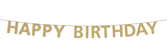 Gold Happy Birthday Banner