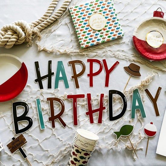 Happy Birthday Fishing Banner