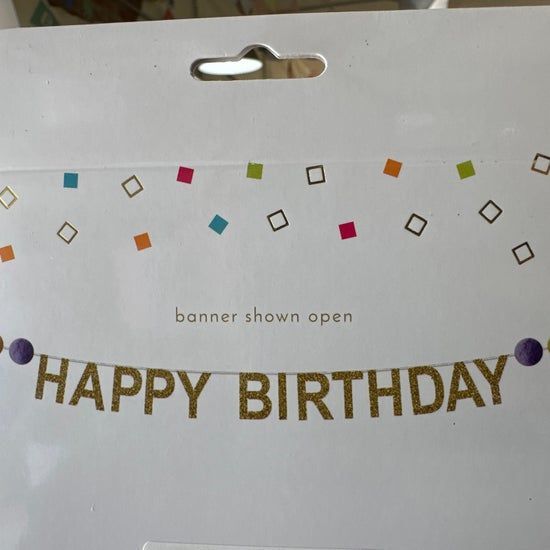 Happy Birthday Pom Banner
