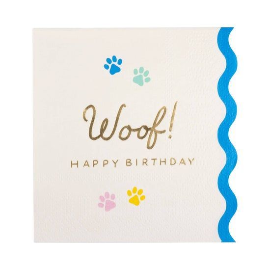 Woof Paw Print Cocktail Napkins
