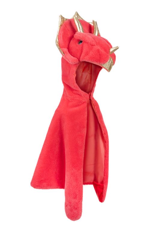 Triceratops Cuddle Cape, Red, 3-4