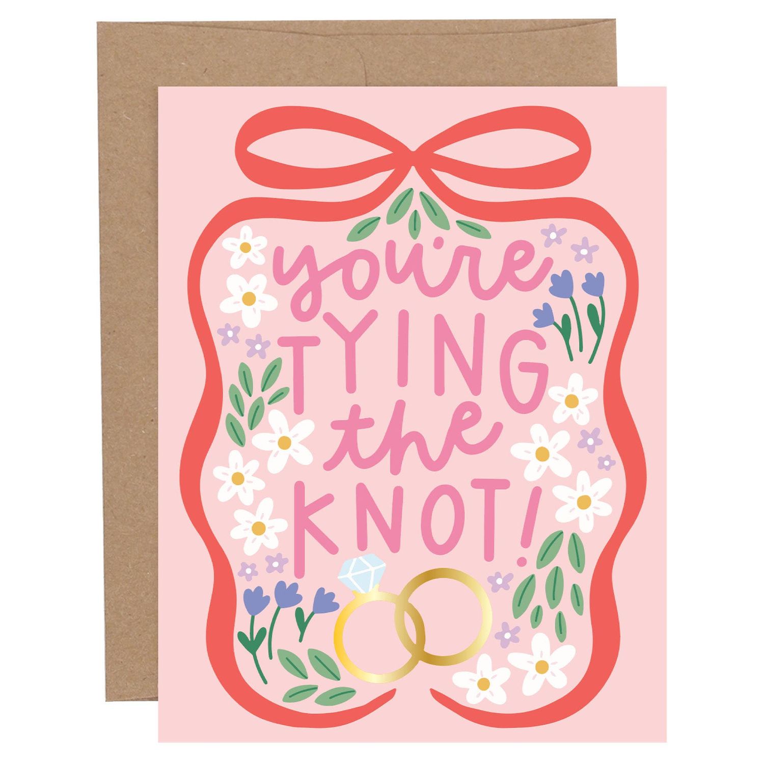 Tying the Knot Engagement Wedding Greeting Card