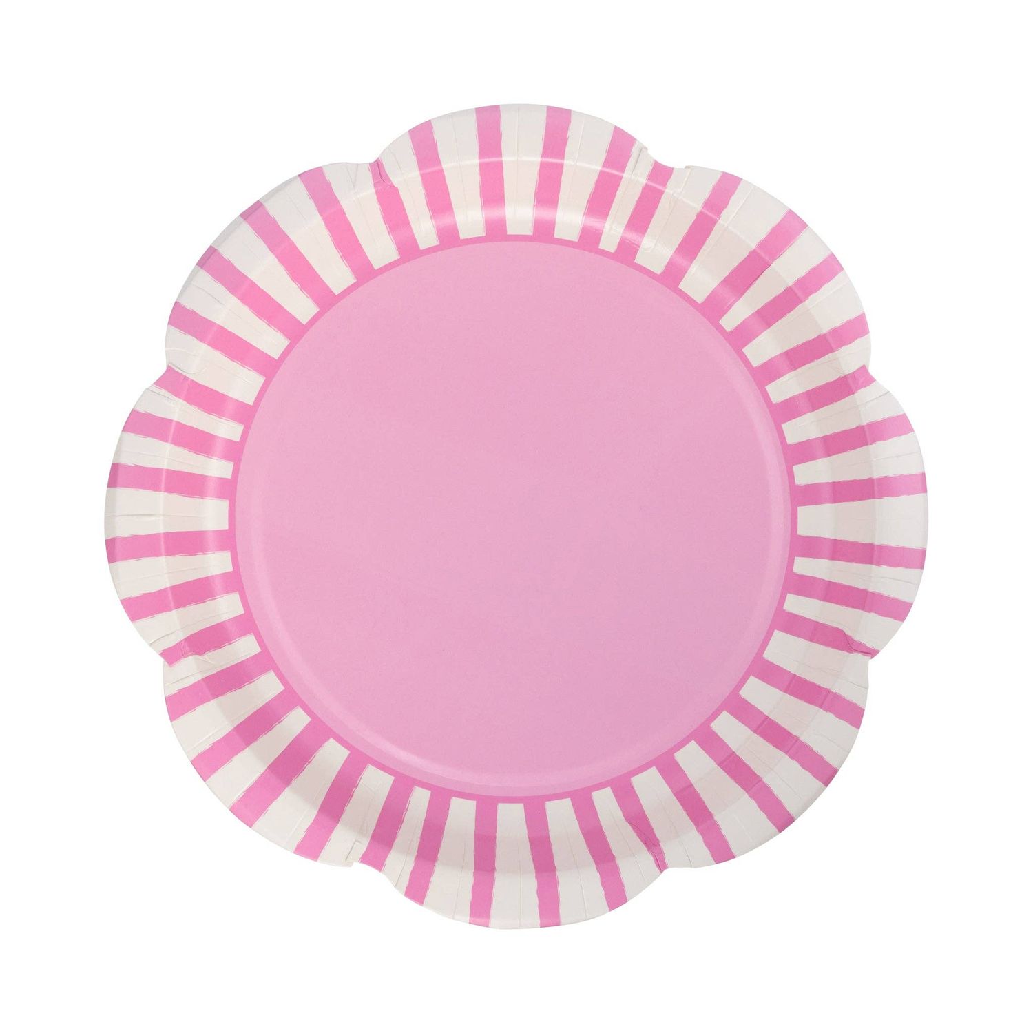 Fuchsia Striped Scallops 9" Plate